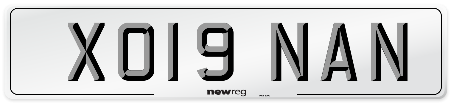 XO19 NAN Number Plate from New Reg